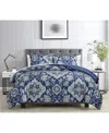 Sunham Classic Damask 3-pc. Comforter Set, Exclusively At Macy's In Blue