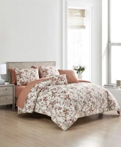 Sunham Della 9 Pc. Comforter Set In Terracotta