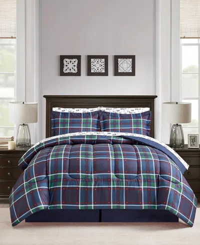 Sunham Holiday Rudolph 8-pc. Comforter Set, Exclusively At Macy's In Blue