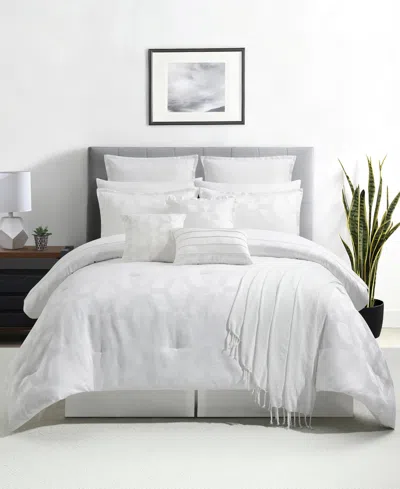Sunham Macy's Hexagon Geometric 14-pc. Comforter Set, Queen In White