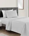 Sunham Microfiber Easy Care Printed 3-pc. Sheet Set, Twin In Gray Stripe
