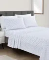 Sunham Microfiber Easy Care Printed 4-pc. Sheet Set, Queen