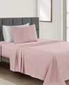 Sunham Microfiber Easy Care Solid 3-pc. Sheet Set, Twin In Blush