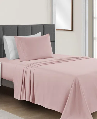 Sunham Microfiber Easy Care Solid 3-pc. Sheet Set, Twin In Blush