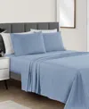 Sunham Microfiber Easy Care Solid 4-pc. Sheet Set, California King In Slate Blue