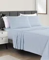 Sunham Microfiber Easy Care Printed 4-pc. Sheet Set, King In Blue Stripe