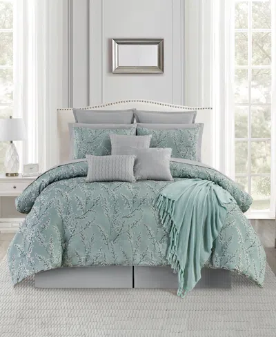 Sunham Sloan Blossom 14-pc. Comforter Set, California King In Blue