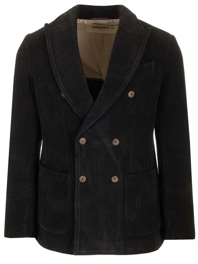 Sunhouse Double-breasted Velvet Jacket Jackets Black