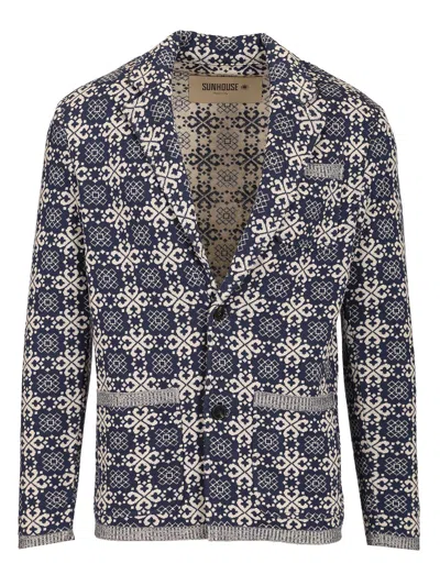 Sunhouse Knitted Blazer Jackets Blue