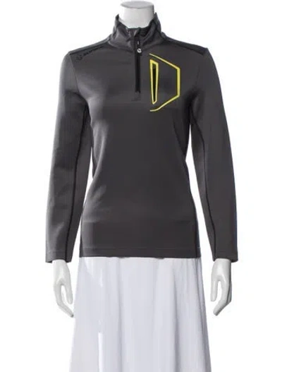Pre-owned Sunice Mock Neck Long Sleeve Sweatshirt In Gray