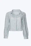 Sunimperial Cropped Floral-print Pleated Chiffon Blouse In Pastel Floral In Multi