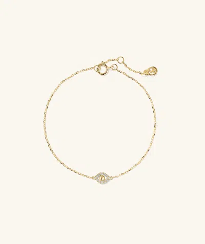 Sunjewels Pavé Diamond Evil Eye Bracelet In White