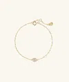 Sunjewels Pavé Diamond Evil Eye Bracelet In White