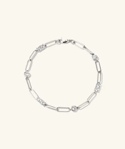 Sunjewels Zadie Lab Grown Sapphire Chain Bracelet In White