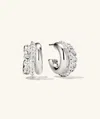 Sunjewels Zadie Lab Grown Sapphire Hoops In White
