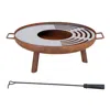 Sunjoy 28 In. Fire Pit Outdoor Steel Rusic Firepit Patio Wood Burning Fire Pits In Brown