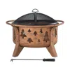 Sunjoy Outdoor Wood-burning Fire Pit, Patio Tree Motif Steel Firepit Large Fire Pits In Brown