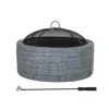 Sunjoy Stone 26 In Round Wood Burning Fitpit In Gray