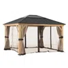 Sunjoy Universal Curtains And Mosquito Netting For 11 ×13 Ft Wood Framed Gazebos In Brown