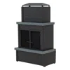 Sunjoy Wood Burning Fireplace - Outdoor Steel Fireplace With Chimney, Log Holders In Black