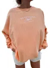 Sunkissed Coconut Crewneck Embroidery Sweatshirt In Sherbet Orange In Orange