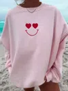 Sunkissed Coconut Embroidered Graphic Sweatshirt In Light Pink