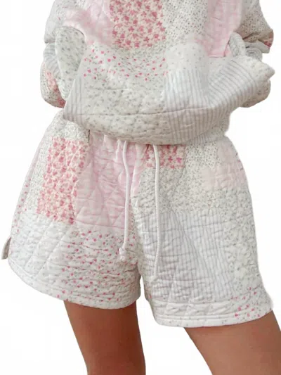 Sunkissed Coconut Quilted Shorts In Pastel In White