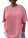 Sunkissed Coconut Surfboard Embroider Tee In Pink In Pink