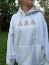 Sunkissed Coconut Teddy Bear Embroidered Hoodie In Grey In Gray
