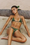 Sunkissed Le Triangle String Bikini Bottom In Black Mamba, Women's At Urban Outfitters In Green