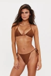 Sunkissed Le Triangle String Bikini Top In Brass, Women's At Urban Outfitters In Brass
