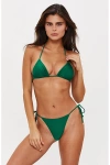Sunkissed Le Triangle String Bikini Top In Dark Green, Women's At Urban Outfitters In Dark Green