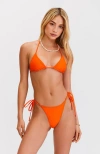 Sunkissed Le Triangle String Bikini Top In Orange