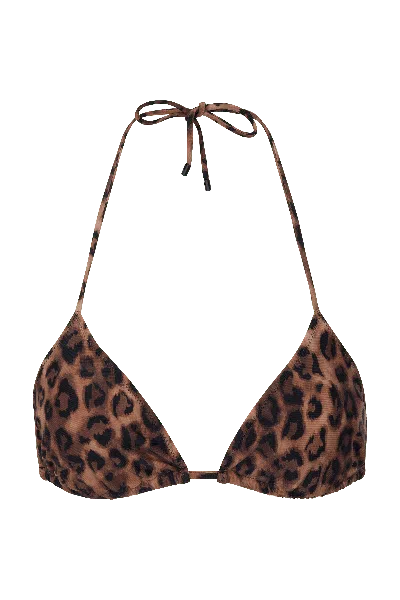 Sunkissed Women's Black / Brown Le Triangle Top - Leopard In Multi