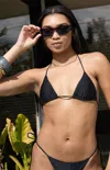 Sunkissed Le Triangle String Bikini Top In Black