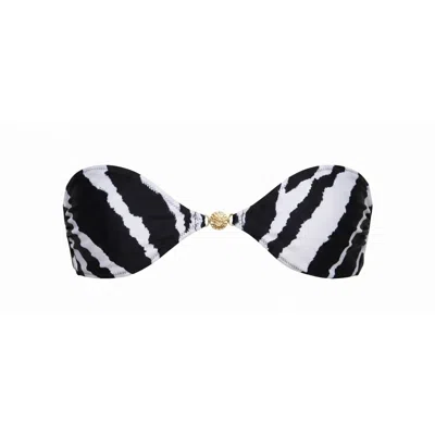 Sunkissed Women's Black / White Le Bandeau Strapless Top - Zebra