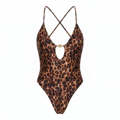 Sunkissed Women's Brown La Sirena One Piece - Leopard