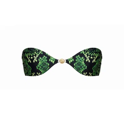 Sunkissed Women's Green Le Bandeau Strapless Top - Black Mamba