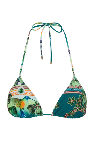 Sunkissed Women's Green / White Le Triangle Top - Eden In Multi