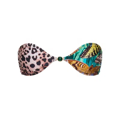 Sunkissed Women's Le Bandeau Strapless Top - Cheetafly In Multi