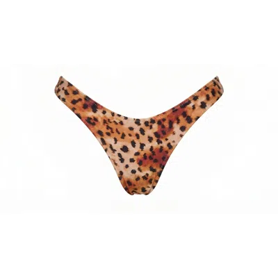 Sunkissed Women's Orange / Gold Le Bas Cheeky Bottom - Golden Leopard In Animal Print