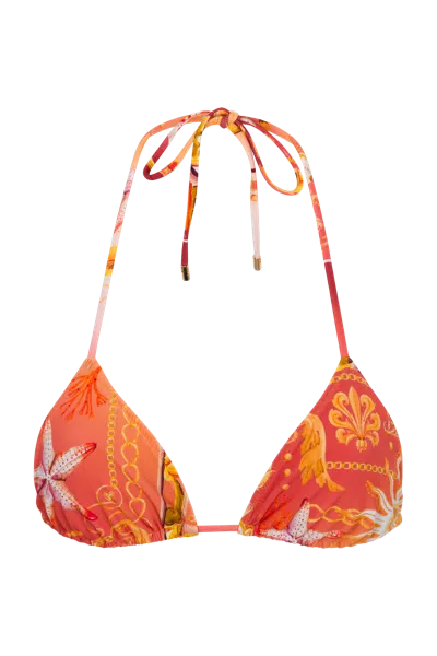 Sunkissed Women's Orange / White Le Triangle Top - Coral In Multi
