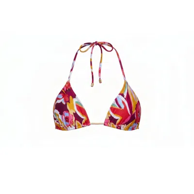 Sunkissed Women's Pink / Gold Le Triangle Top - Floralia In Multi
