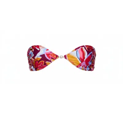 Sunkissed Women's Pink Le Bandeau Strapless Top - Floralia In Multi