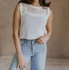 Sunland 17 Elisa Knit Sleeveless Tank Top In Cream In White