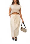 Sunland 17 Kayla Drawstring Maxi Skirt In Cream In Neutral