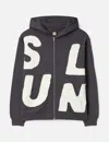 Sunlove Capital Brushed Zip Up Hoodie In Black