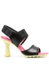 Sunnei 1000 Chiodi 85mm Colour-block Sandals In 黑色