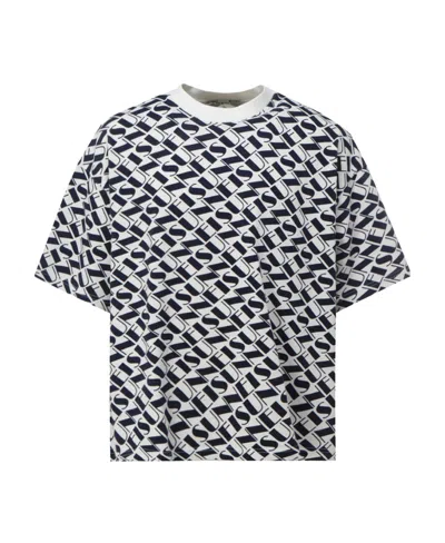 Sunnei All-over Logo-print T-shirt In Black
