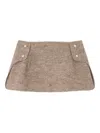 Sunnei Armatura Button Mini Skirt In Brown
